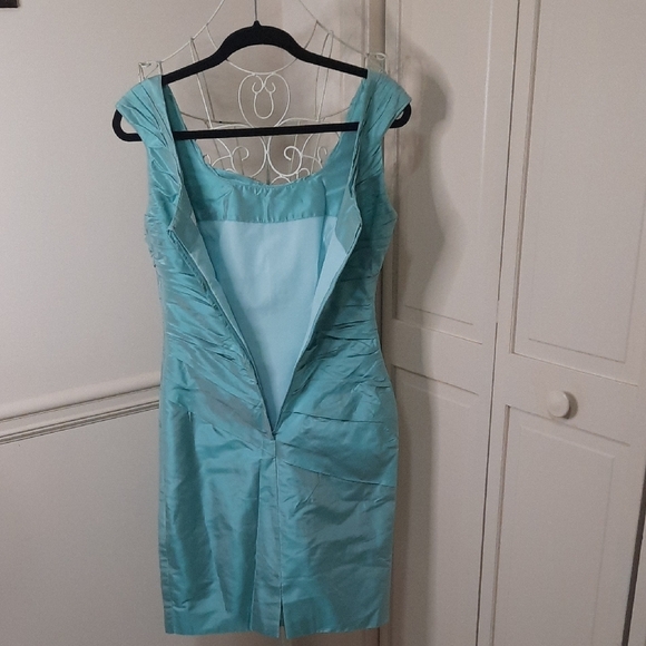 Chic Turquoise Sleeveless Mini Dress - Picture 4 of 8